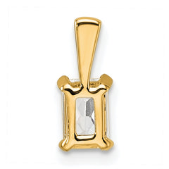 14k 1/2 carat Certified Lab Grown Diamond VS+ F+ Radiant Complete Four Prong Pendant