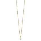14k 1/2 carat Lab Grown Diamond VS/SI+ G+ Radiant Complete 18 inch Four Prong Pendant Necklace