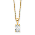 14k 1/2 carat Certified Lab Grown Diamond VS/SI+ G+ Radiant Complete 18 inch Four Prong Pendant Necklace