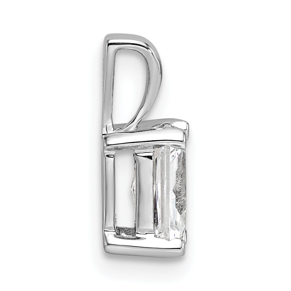 14k White Gold 3/4 carat Lab Grown Diamond VS+ F+ Radiant Complete Four Prong Pendant