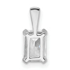 14k White Gold 3/4 carat Lab Grown Diamond VS+ F+ Radiant Complete Four Prong Pendant
