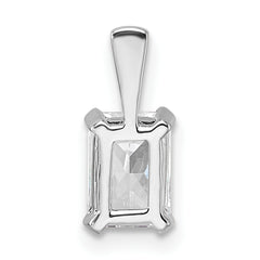 14k White Gold 3/4 carat Certified Lab Grown Diamond VS/SI+ G+ Radiant Complete Four Prong Pendant