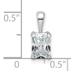14k White Gold 3/4 carat Certified Lab Grown Diamond VS/SI+ G+ Radiant Complete Four Prong Pendant