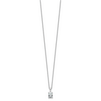 14k White Gold 3/4 carat Lab Grown Diamond VS/SI+ G+ Radiant Complete 18 inch Four Prong Pendant Necklace