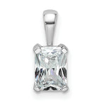 14k White Gold 3/4 carat Lab Grown Diamond VS+ F+ Radiant Complete Four Prong Pendant