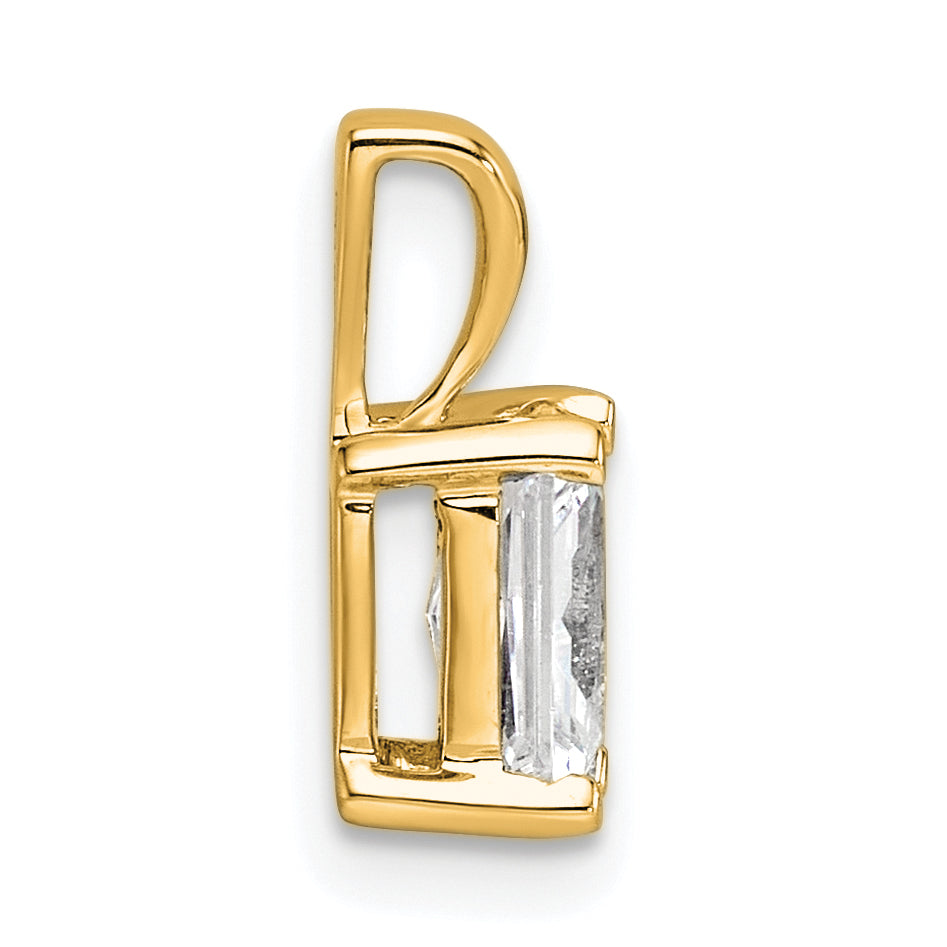 14k 3/4 carat Certified Lab Grown Diamond VS+ F+ Radiant Complete Four Prong Pendant