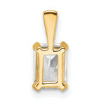 14k 3/4 carat Lab Grown Diamond VS+ F+ Radiant Complete Four Prong Pendant