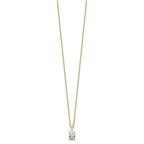 14k 3/4 carat Certified Lab Grown Diamond VS/SI+ G+ Radiant Complete 18 inch Four Prong Pendant Necklace