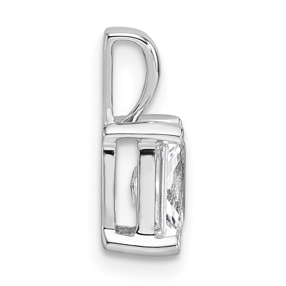 14k White Gold 1 carat Certified Lab Grown Diamond VS/SI+ G+ Radiant Complete Four Prong Pendant