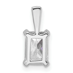 14k White Gold 1 carat Certified Lab Grown Diamond VS+ F+ Radiant Complete Four Prong Pendant