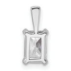 14k White Gold 1 carat Lab Grown Diamond VS/SI+ G+ Radiant Complete Four Prong Pendant