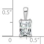 14k White Gold 1 carat Certified Lab Grown Diamond VS/SI+ G+ Radiant Complete Four Prong Pendant