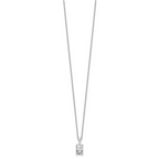 14k White Gold 1 carat Lab Grown Diamond VS+ F+ Radiant Complete 18 inch Four Prong Pendant Necklace