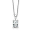 14k White Gold 1 carat Certified Lab Grown Diamond VS+ F+ Radiant Complete 18 inch Four Prong Pendant Necklace