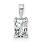 14k White Gold 1 carat Certified Lab Grown Diamond VS+ F+ Radiant Complete Four Prong Pendant