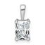 14k White Gold 1 carat Certified Lab Grown Diamond VS+ F+ Radiant Complete Four Prong Pendant