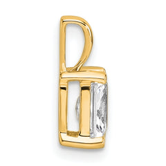 14k 1 carat Certified Lab Grown Diamond VS/SI+ G+ Radiant Complete Four Prong Pendant