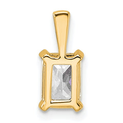 14k 1 carat Certified Lab Grown Diamond VS/SI+ G+ Radiant Complete Four Prong Pendant