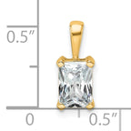 14k 1 carat Certified Lab Grown Diamond VS+ F+ Radiant Complete Four Prong Pendant