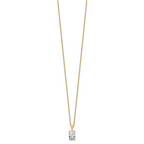 14k 1 carat Lab Grown Diamond VS+ F+ Radiant Complete 18 inch Four Prong Pendant Necklace