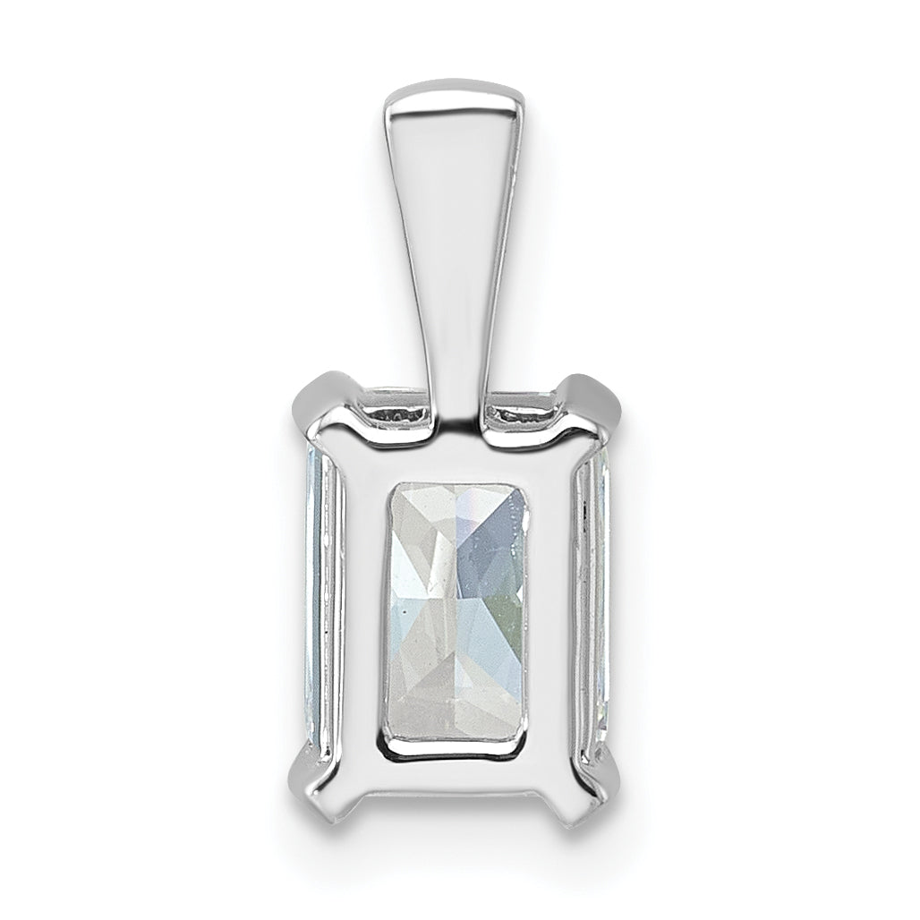 14k White Gold 1 1/2 carat Certified Lab Grown Diamond VS/SI+ G+ Radiant Complete Four Prong Pendant