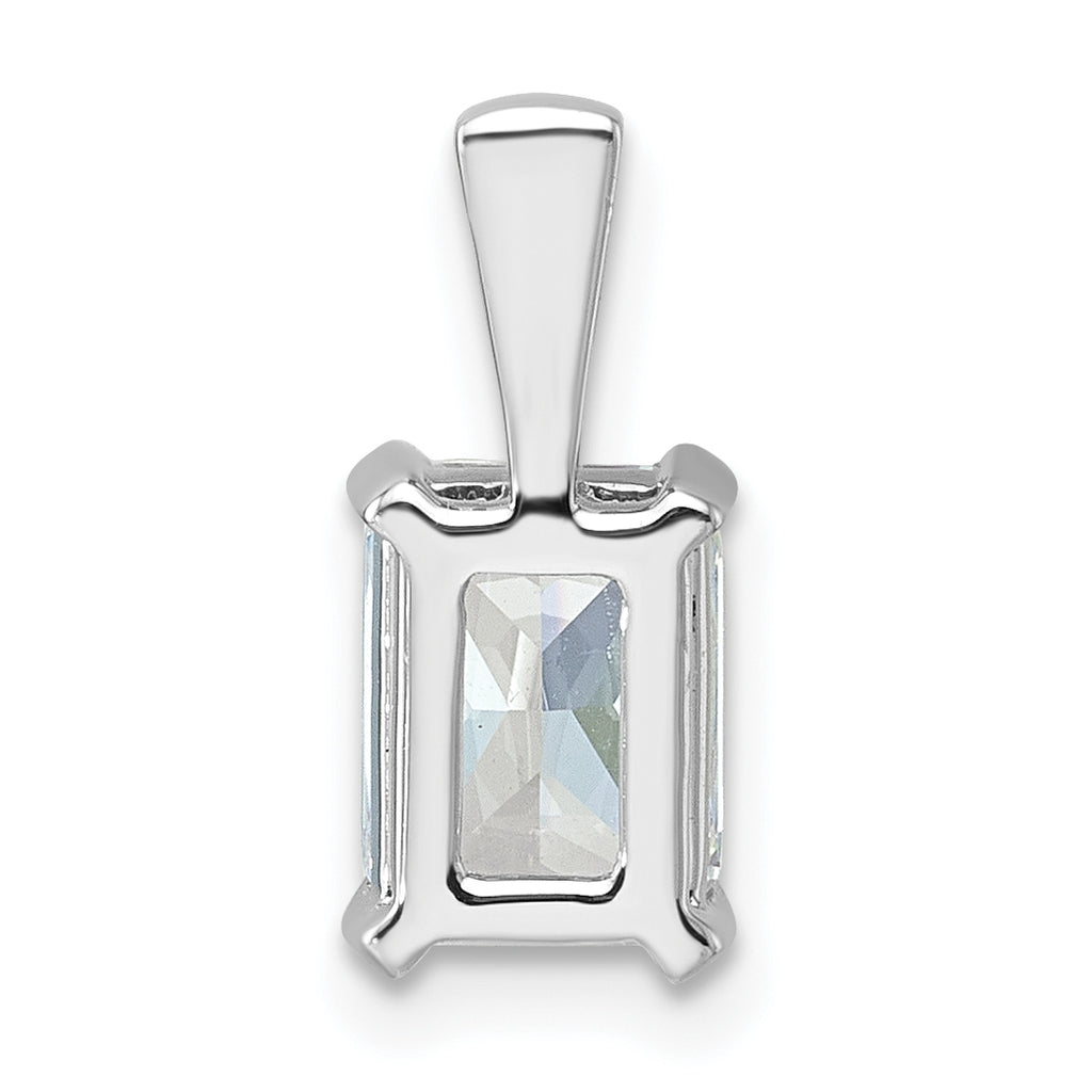 14k White Gold 1 1/2 carat Lab Grown Diamond VS+ F+ Radiant Complete Four Prong Pendant