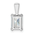 14k White Gold 1 1/2 carat Certified Lab Grown Diamond VS+ F+ Radiant Complete Four Prong Pendant