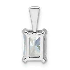 14k White Gold 1 1/2 carat Certified Lab Grown Diamond VS+ F+ Radiant Complete Four Prong Pendant