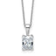14k White Gold 1 1/2 carat Certified Lab Grown Diamond VS/SI+ G+ Radiant Complete 18 inch Four Prong Pendant Necklace