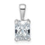 14k White Gold 1 1/2 carat Lab Grown Diamond VS+ F+ Radiant Complete Four Prong Pendant