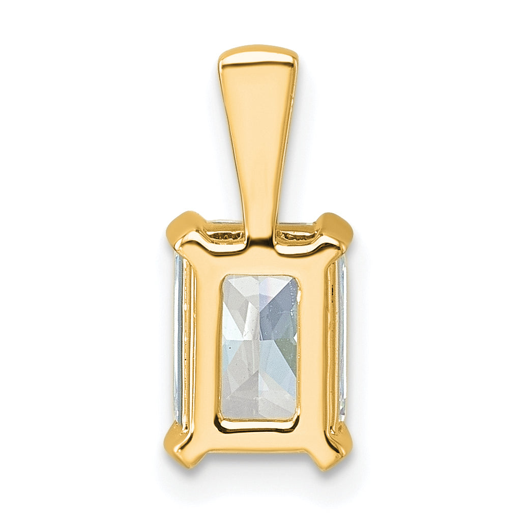 14k 1 1/2 carat Lab Grown Diamond VS+ F+ Radiant Complete Four Prong Pendant