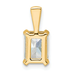 14k 1 1/2 carat Lab Grown Diamond VS+ F+ Radiant Complete Four Prong Pendant