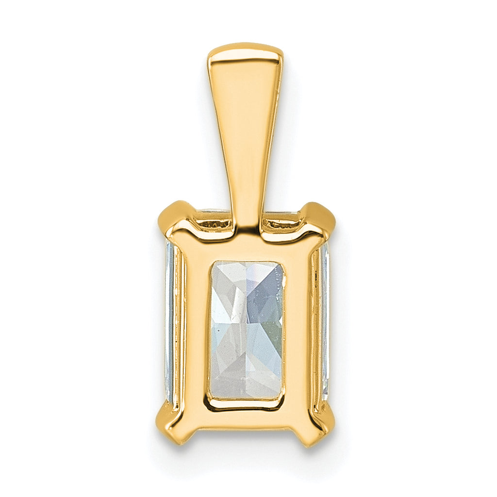 14k 1 1/2 carat Lab Grown Diamond VS/SI+ G+ Radiant Complete Four Prong Pendant