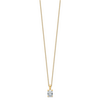 14k 1 1/2 carat Certified Lab Grown Diamond VS/SI+ G+ Radiant Complete 18 inch Four Prong Pendant Necklace