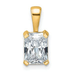14k 1 1/2 carat Certified Lab Grown Diamond VS/SI+ G+ Radiant Complete Four Prong Pendant