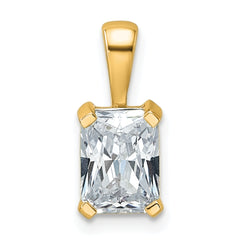 14k 1 1/2 carat Lab Grown Diamond VS+ F+ Radiant Complete Four Prong Pendant