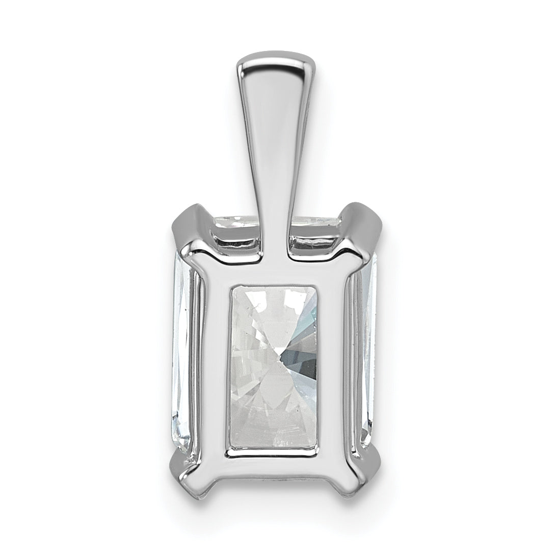 14k White Gold 2 carat Certified Lab Grown Diamond VS/SI+ G+ Radiant Complete Four Prong Pendant