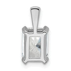 14k White Gold 2 carat Lab Grown Diamond VS+ F+ Radiant Complete Four Prong Pendant