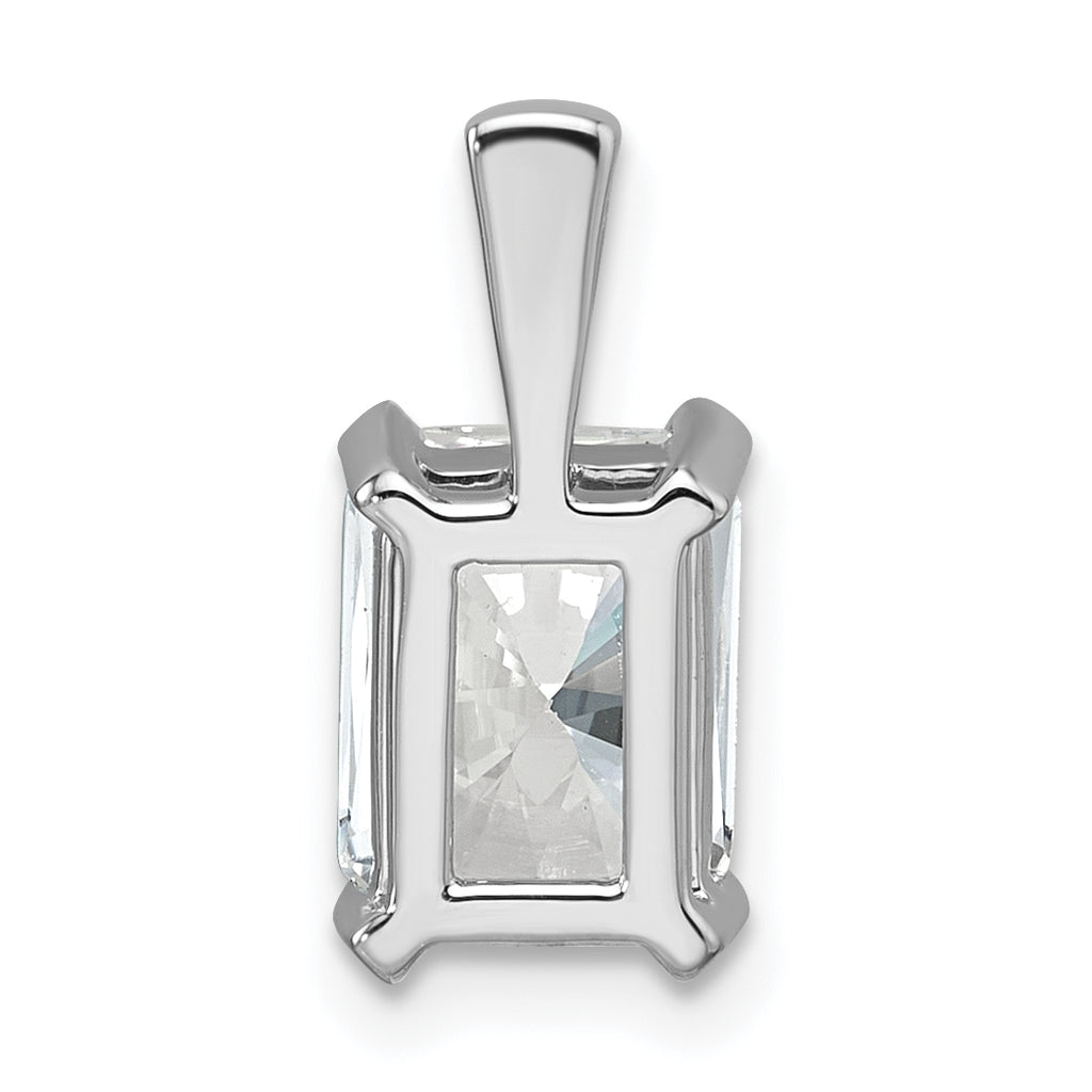 14k White Gold 2 carat Lab Grown Diamond VS/SI+ G+ Radiant Complete Four Prong Pendant