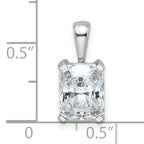 14k White Gold 2 carat Lab Grown Diamond VS/SI+ G+ Radiant Complete Four Prong Pendant