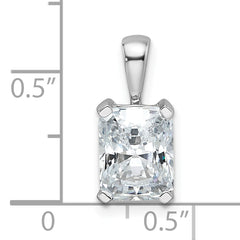 14k White Gold 2 carat Certified Lab Grown Diamond VS/SI+ G+ Radiant Complete Four Prong Pendant