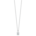 14k White Gold 2 carat Certified Lab Grown Diamond VS+ F+ Radiant Complete 18 inch Four Prong Pendant Necklace