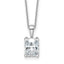 14k White Gold 2 carat Lab Grown Diamond VS/SI+ G+ Radiant Complete 18 inch Four Prong Pendant Necklace