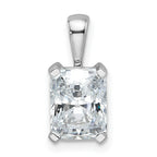 14k White Gold 2 carat Certified Lab Grown Diamond VS/SI+ G+ Radiant Complete Four Prong Pendant