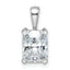 14k White Gold 2 carat Lab Grown Diamond VS+ F+ Radiant Complete Four Prong Pendant