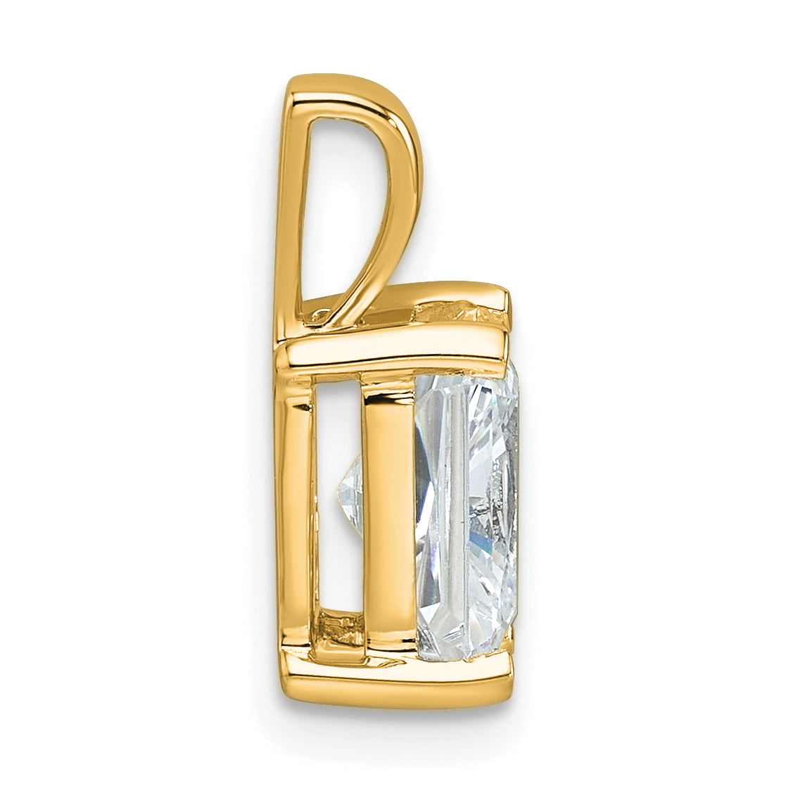 14k 2 carat Lab Grown Diamond VS/SI+ G+ Radiant Complete Four Prong Pendant Secondary image