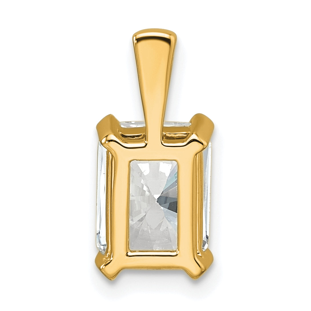 14k 2 carat Certified Lab Grown Diamond VS+ F+ Radiant Complete Four Prong Pendant