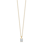 14k 2 carat Lab Grown Diamond VS/SI+ G+ Radiant Complete 18 inch Four Prong Pendant Necklace