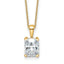 14k 2 carat Certified Lab Grown Diamond VS+ F+ Radiant Complete 18 inch Four Prong Pendant Necklace