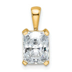 14k 2 carat Lab Grown Diamond VS/SI+ G+ Radiant Complete Four Prong Pendant